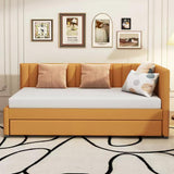Upholstered Daybed with Trundle Twin Size Sofa Bed Frame