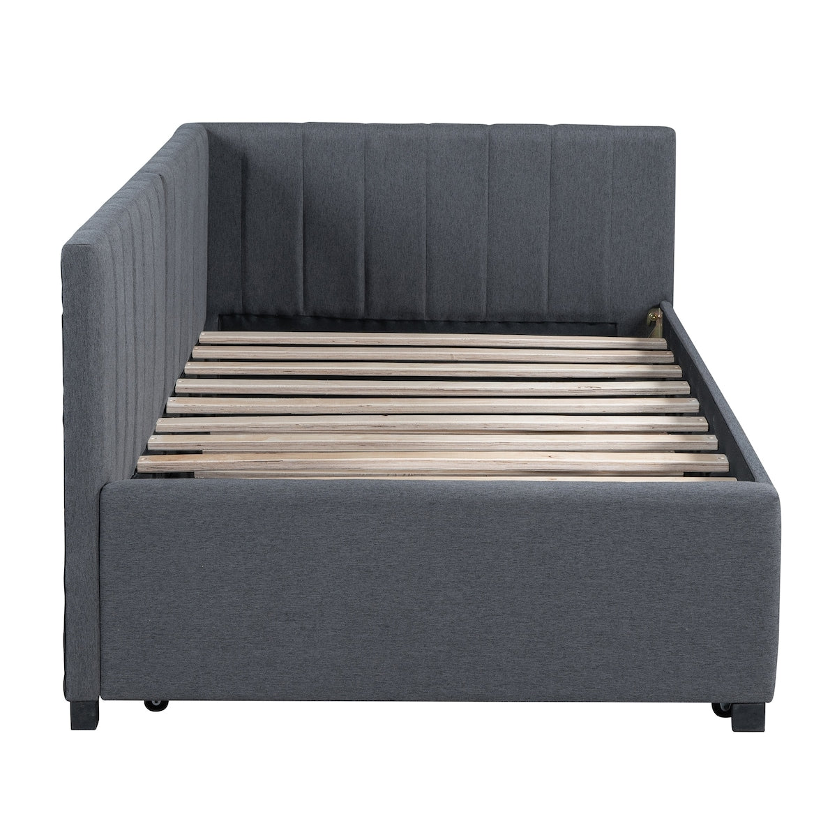 Upholstered Daybed with Trundle Twin Size Sofa Bed Frame