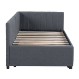 Upholstered Daybed with Trundle Twin Size Sofa Bed Frame