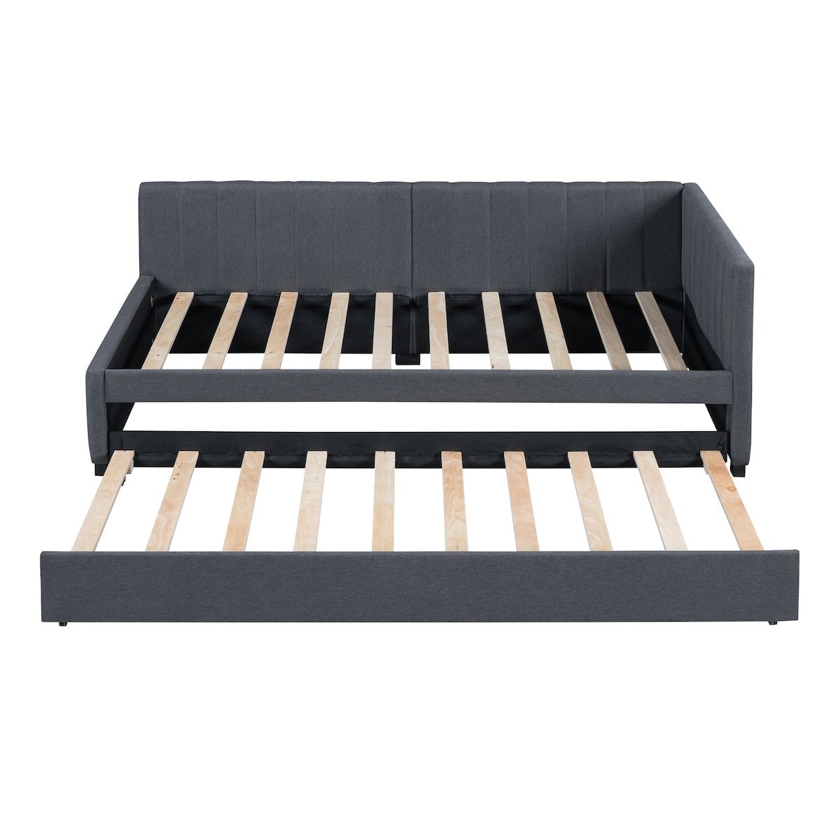 Upholstered Daybed with Trundle Twin Size Sofa Bed Frame