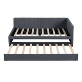Upholstered Daybed with Trundle Twin Size Sofa Bed Frame