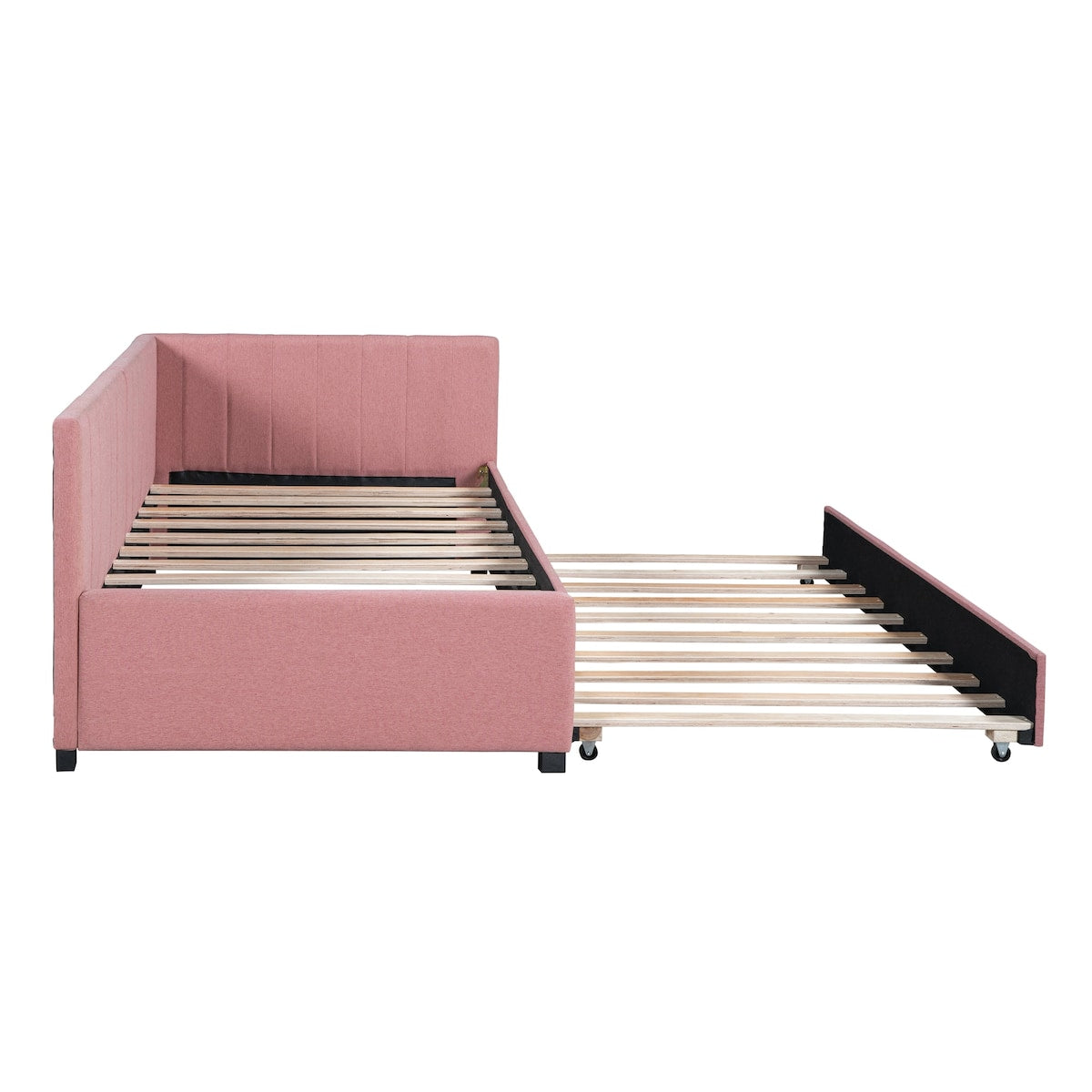 Upholstered Daybed with Trundle Twin Size Sofa Bed Frame