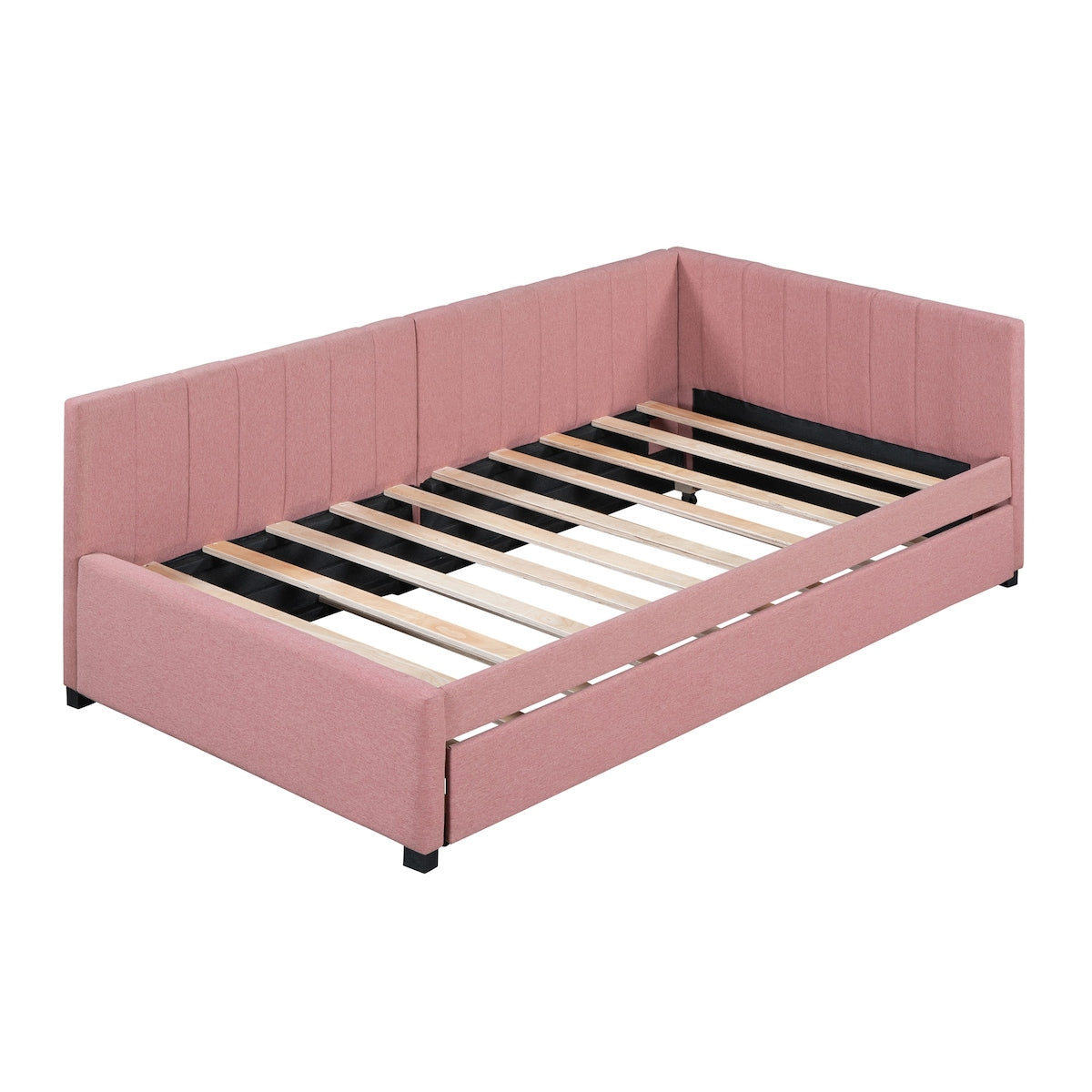 Upholstered Daybed with Trundle Twin Size Sofa Bed Frame