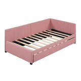 Upholstered Daybed with Trundle Twin Size Sofa Bed Frame