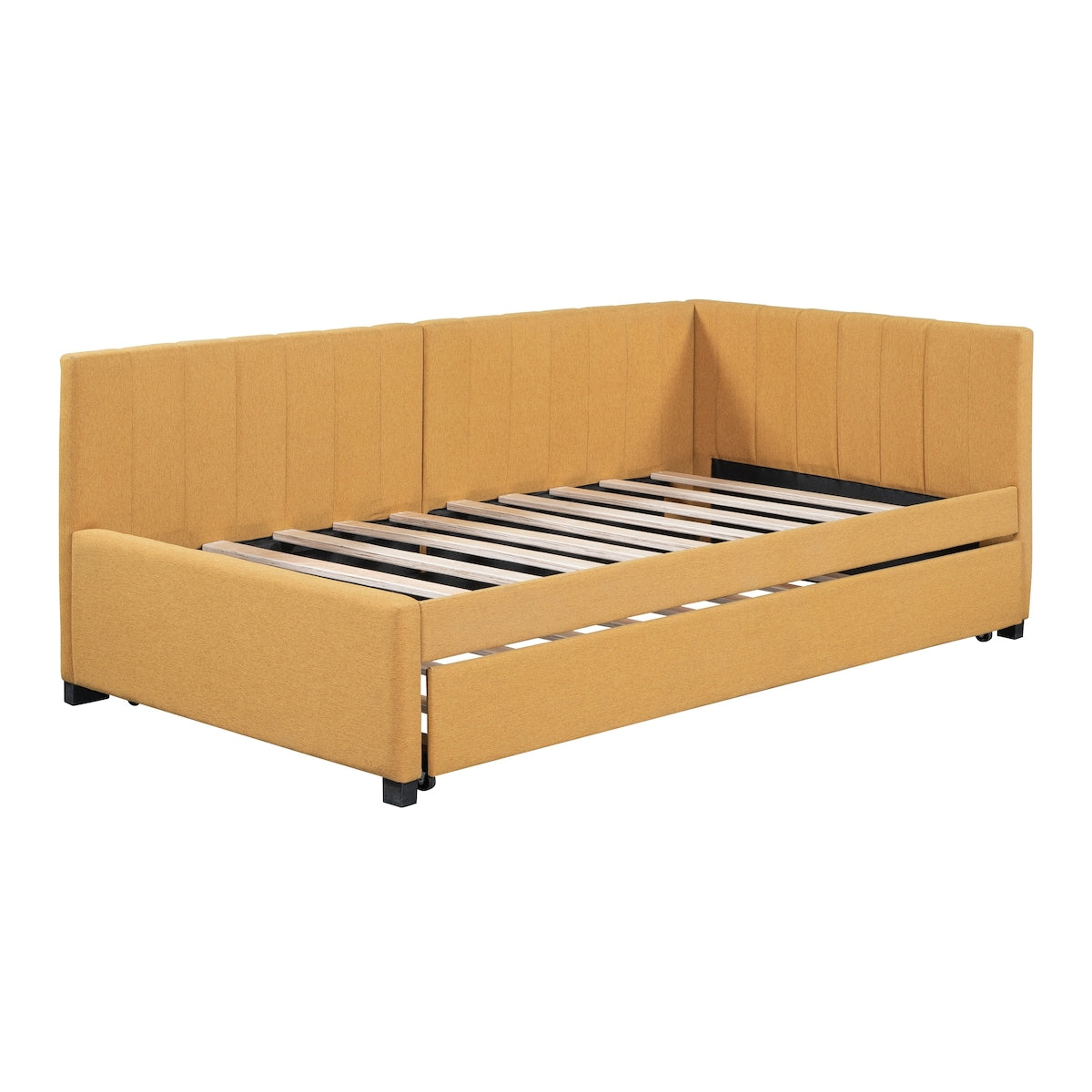 Upholstered Daybed with Trundle Twin Size Sofa Bed Frame