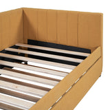 Upholstered Daybed with Trundle Twin Size Sofa Bed Frame