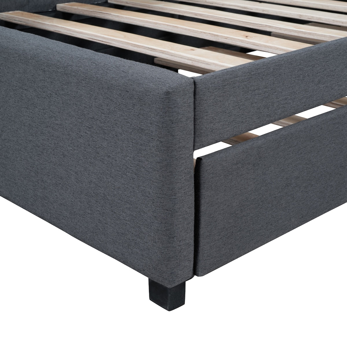 Upholstered Daybed with Trundle Twin Size Sofa Bed Frame