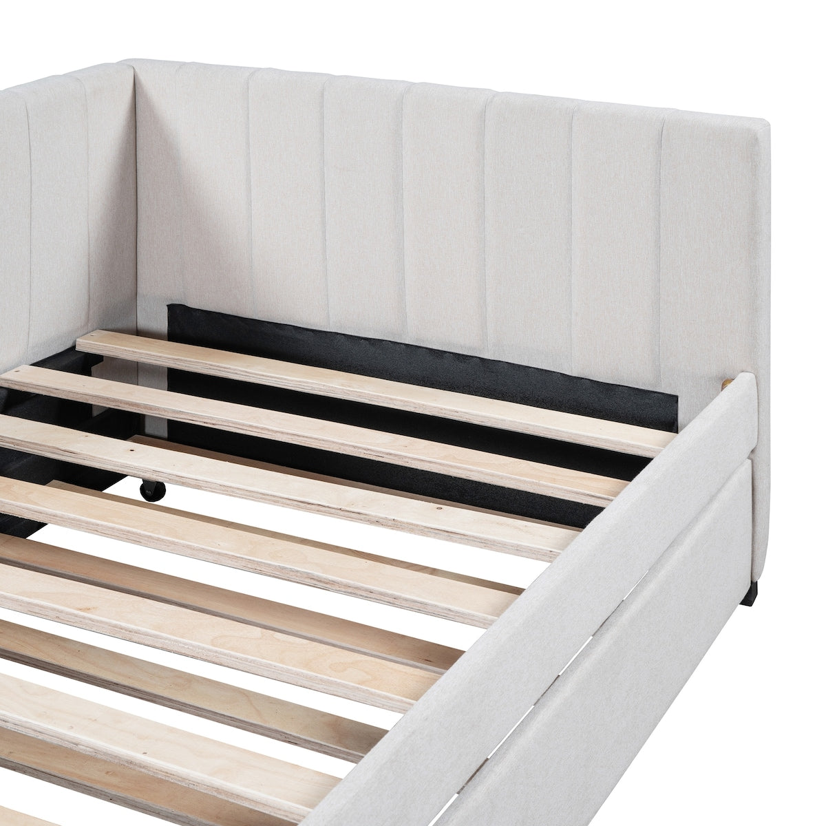 Upholstered Daybed with Trundle Twin Size Sofa Bed Frame