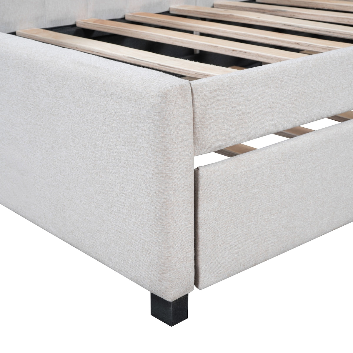 Upholstered Daybed with Trundle Twin Size Sofa Bed Frame