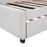 Upholstered Daybed with Trundle Twin Size Sofa Bed Frame