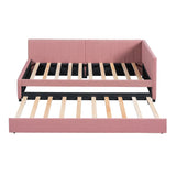 Upholstered Daybed with Trundle Twin Size Sofa Bed Frame