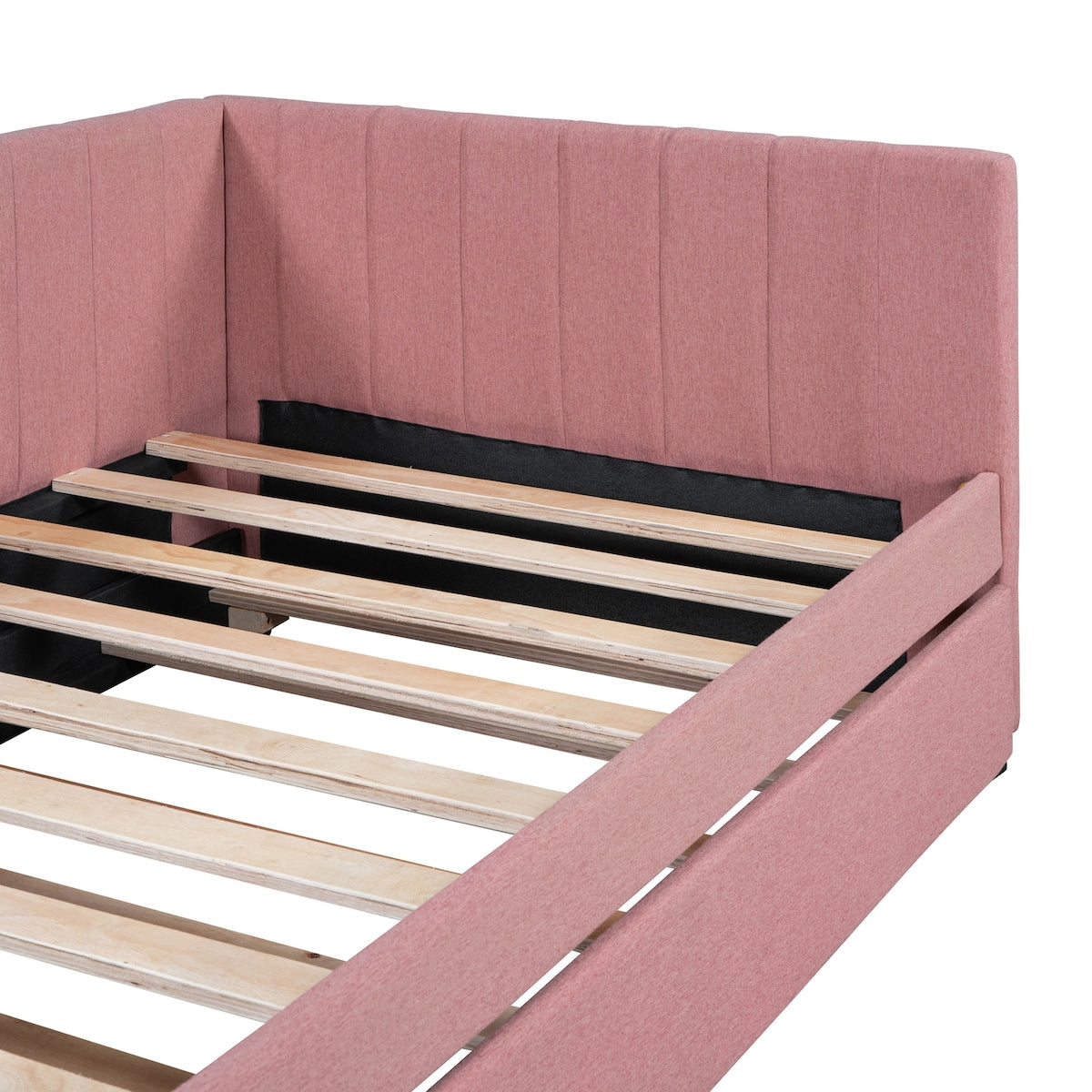 Upholstered Daybed with Trundle Twin Size Sofa Bed Frame