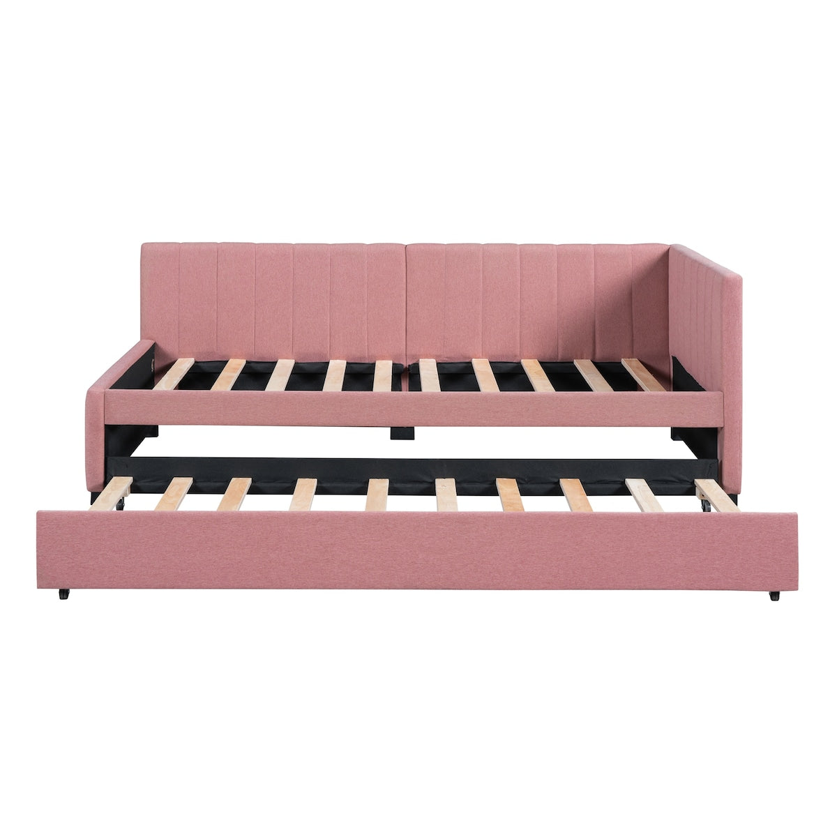 Upholstered Daybed with Trundle Twin Size Sofa Bed Frame