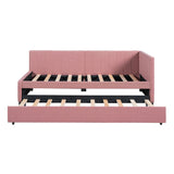 Upholstered Daybed with Trundle Twin Size Sofa Bed Frame