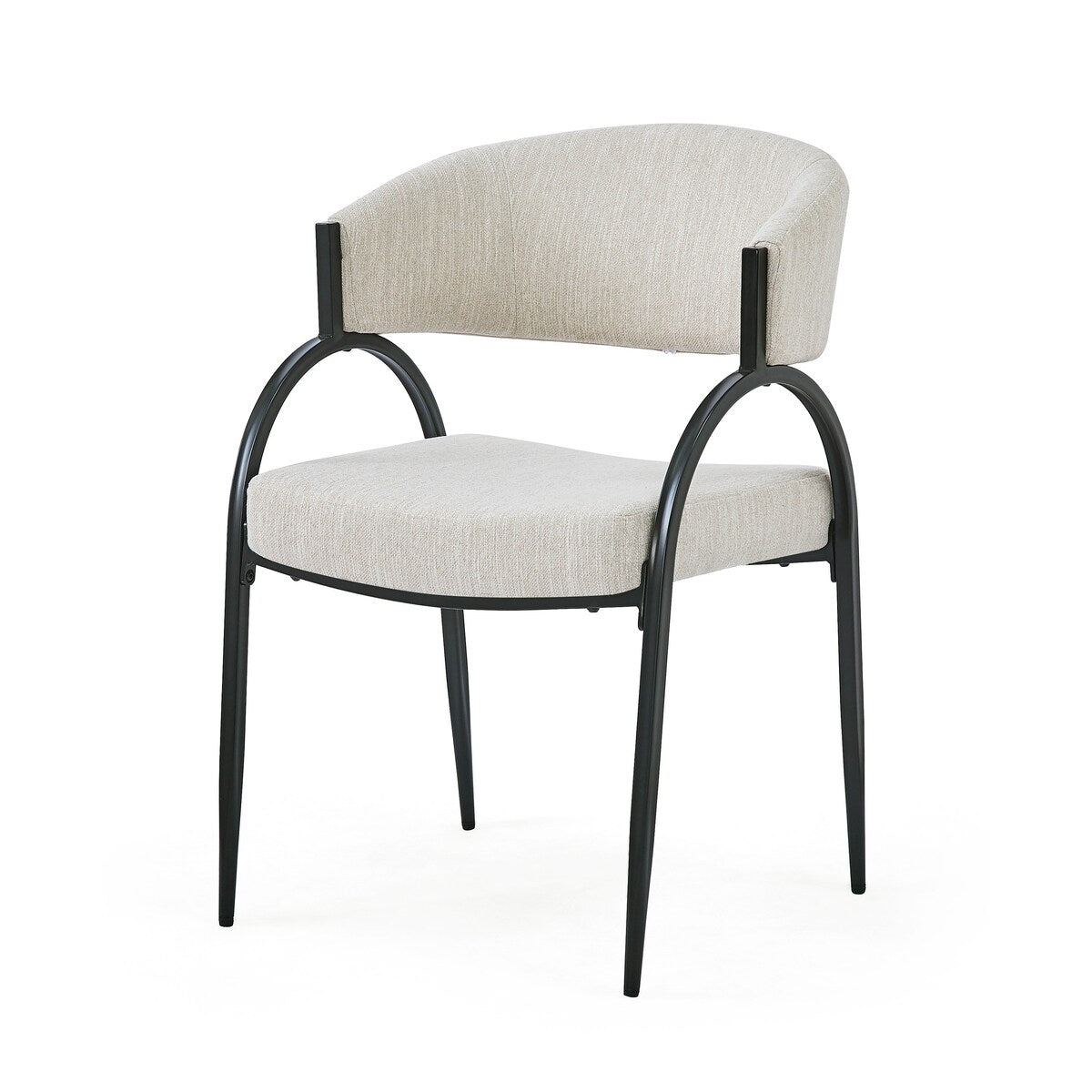 Upholstered Dining Chairs With Metal Legs for Kitchen, Living Room(Set of 2),Beige