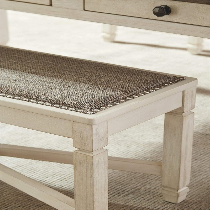 Upholstered Dining Room Bench - 15.25"D x 50.25"W x 19.5"H