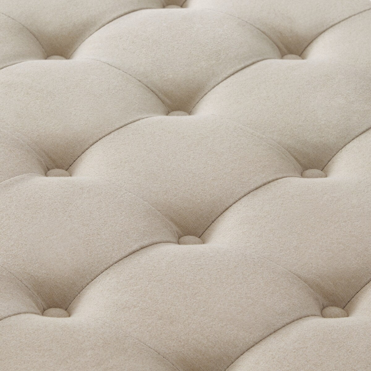 Upholstered Fabric Button Tufted Storage Ottoman with Nail Trims