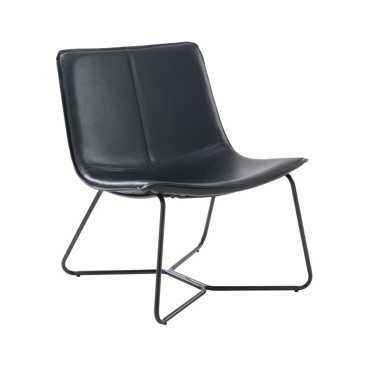 Upholstered Faux Leather Slope Lounge Chair