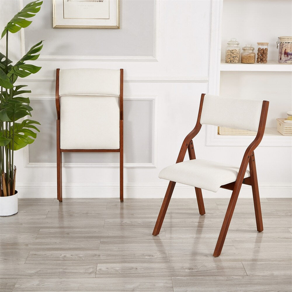 Upholstered Folding Dining Chair, Space Saving, Easy to Carry