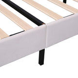 Upholstered Full/Queen Size Platform Bed for Kids,Adults Bedroom,Velvet Bedframe w/ Flower Pattern Headboard & Wood Slat Support