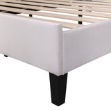 Upholstered Full/Queen Size Platform Bed for Kids,Adults Bedroom,Velvet Bedframe w/ Flower Pattern Headboard & Wood Slat Support