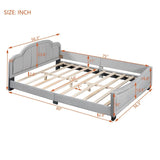 Upholstered Full Size Platform Bed Daybed with Embedded Elegant Copper Nail