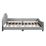 Upholstered Full Size Platform Bed Daybed with Embedded Elegant Copper Nail