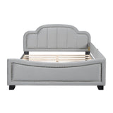 Upholstered Full Size Platform Bed Daybed with Embedded Elegant Copper Nail
