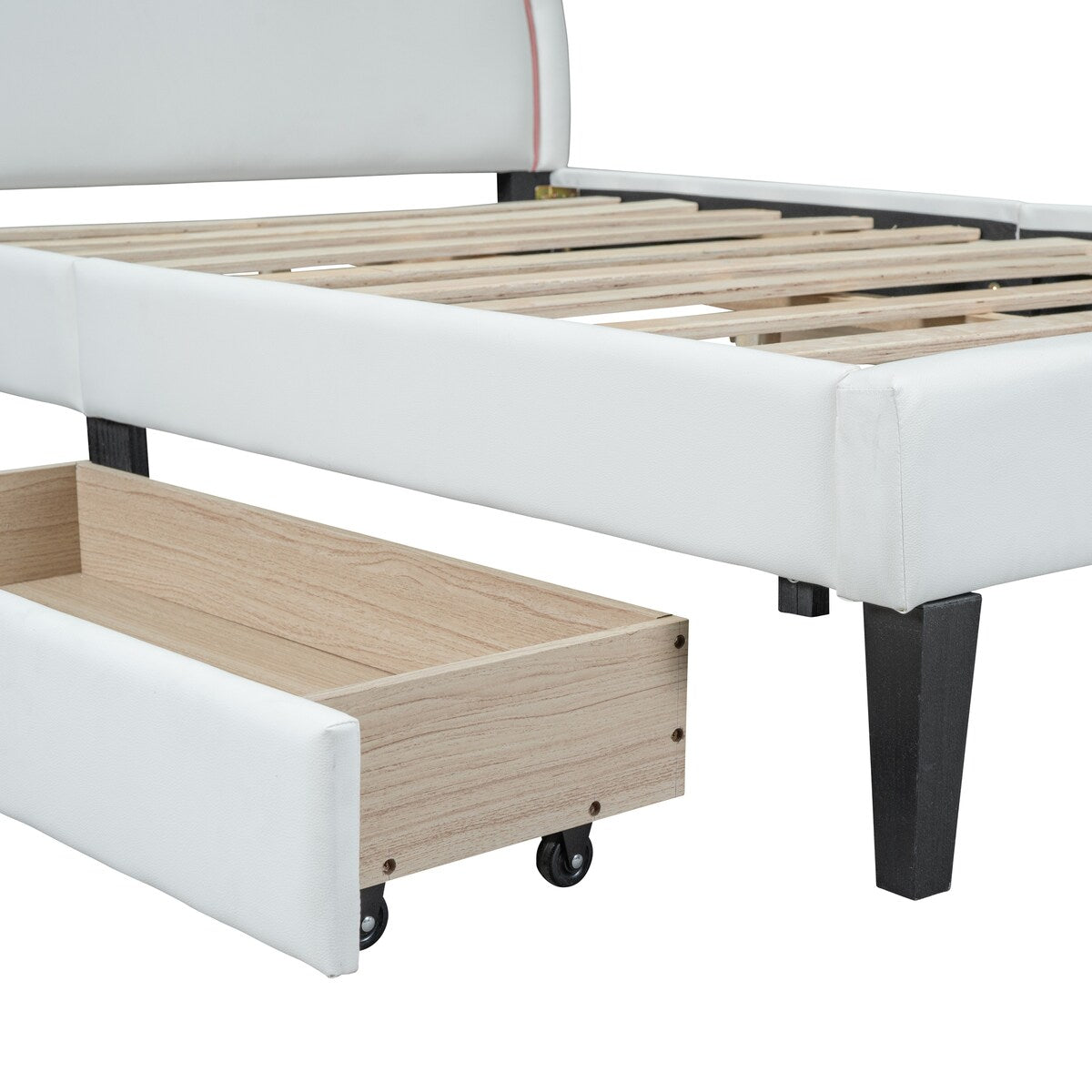 Upholstered Platform Bed with 4 Drawers