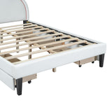 Upholstered Platform Bed with 4 Drawers
