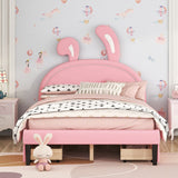 Upholstered Platform Bed with 4 Drawers