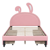 Upholstered Platform Bed with 4 Drawers