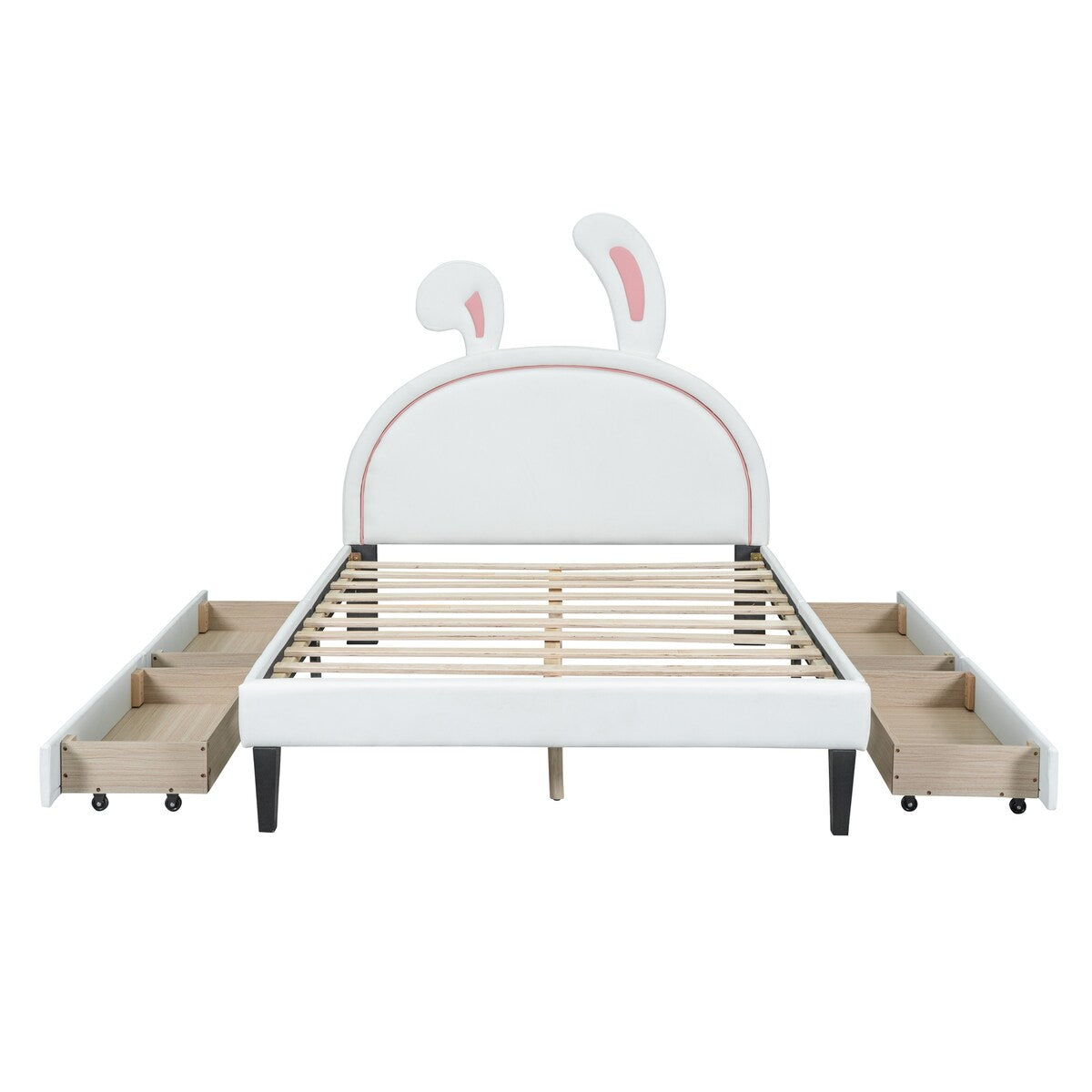Upholstered Platform Bed with 4 Drawers