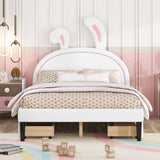 Upholstered Platform Bed with 4 Drawers