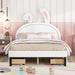 Upholstered Platform Bed with 4 Drawers
