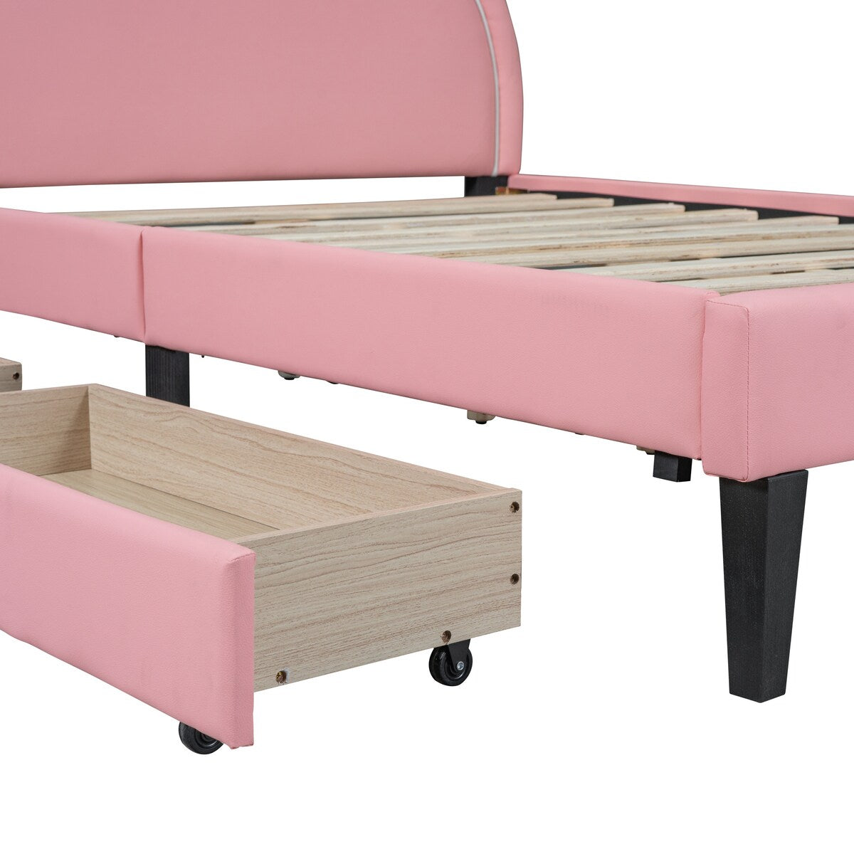 Upholstered Platform Bed with 4 Drawers