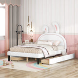 Upholstered Platform Bed with 4 Drawers