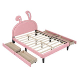Upholstered Platform Bed with 4 Drawers