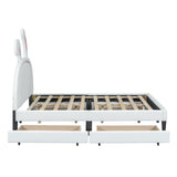 Upholstered Platform Bed with 4 Drawers