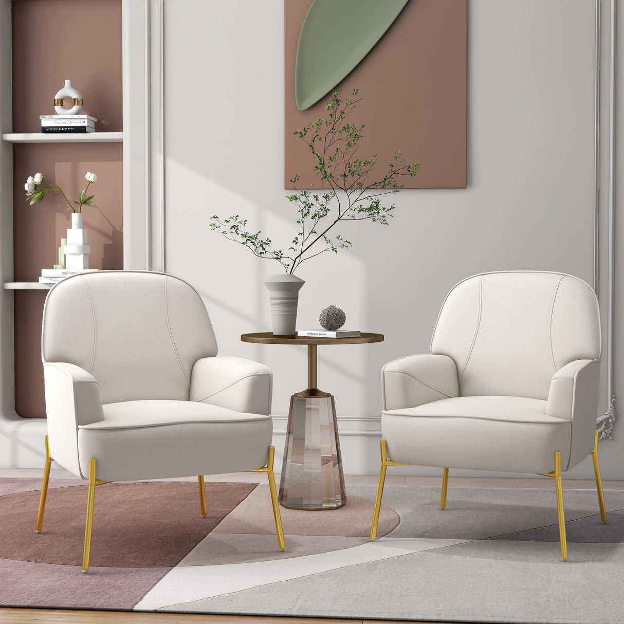 Upholstered Modern Arm Accent Chair
