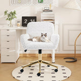 Upholstered Office Chair with Adjustable 360 Swivel Golden Base