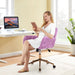 Upholstered Office Chair with Adjustable 360 Swivel Golden Base