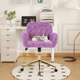 Upholstered Office Chair with Adjustable 360 Swivel Golden Base