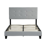 Upholstered Platform Bed Frame with pull point Tufted Headboard,Queen