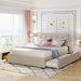 Upholstered Platform Bed with 2 Drawers and 1 Twin XL Trundle