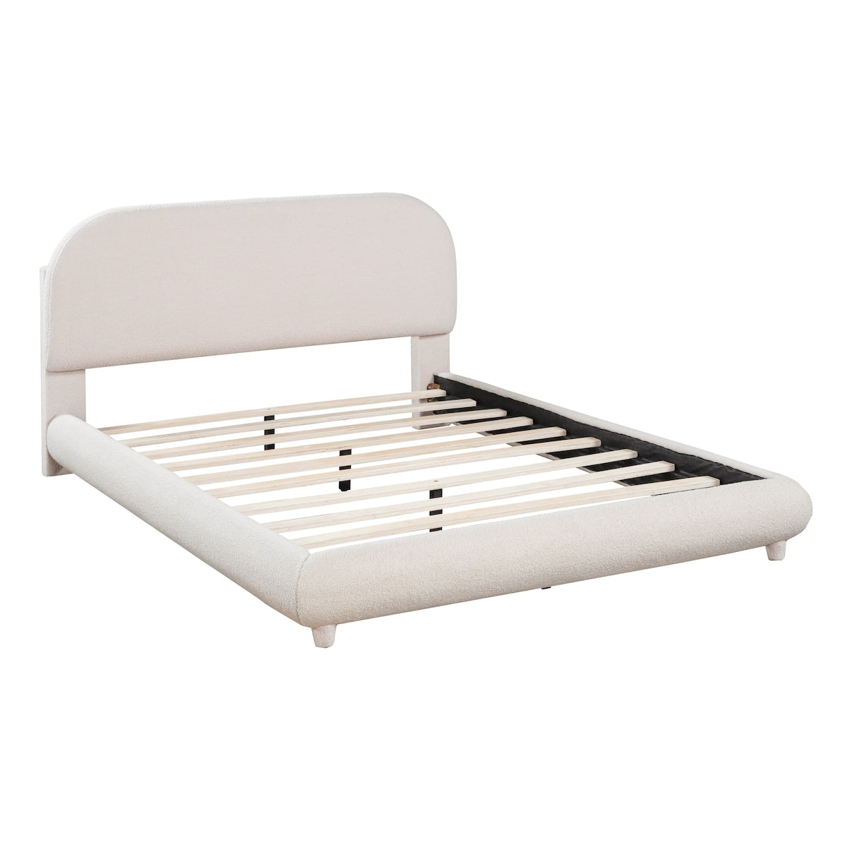 Upholstered Platform Bed with Thick Fabric
