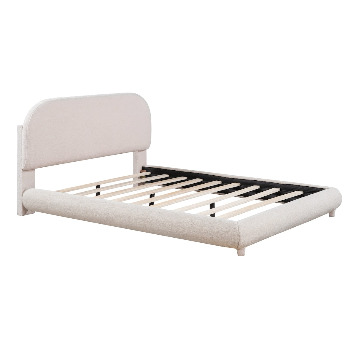 Upholstered Platform Bed with Thick Fabric