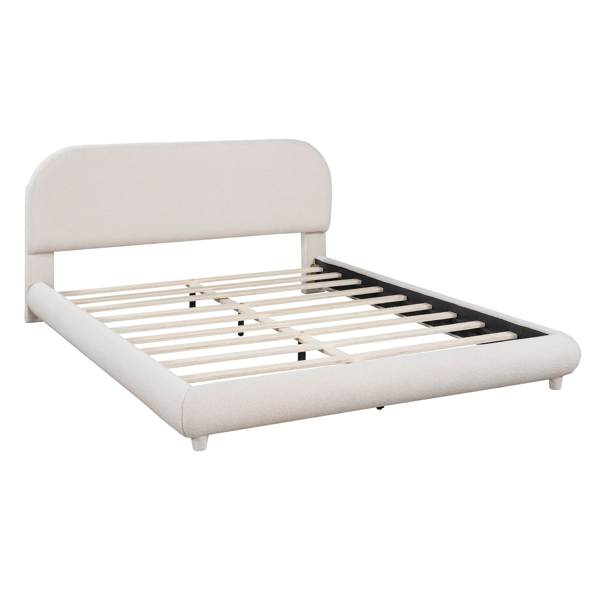 Upholstered Platform Bed with Thick Fabric