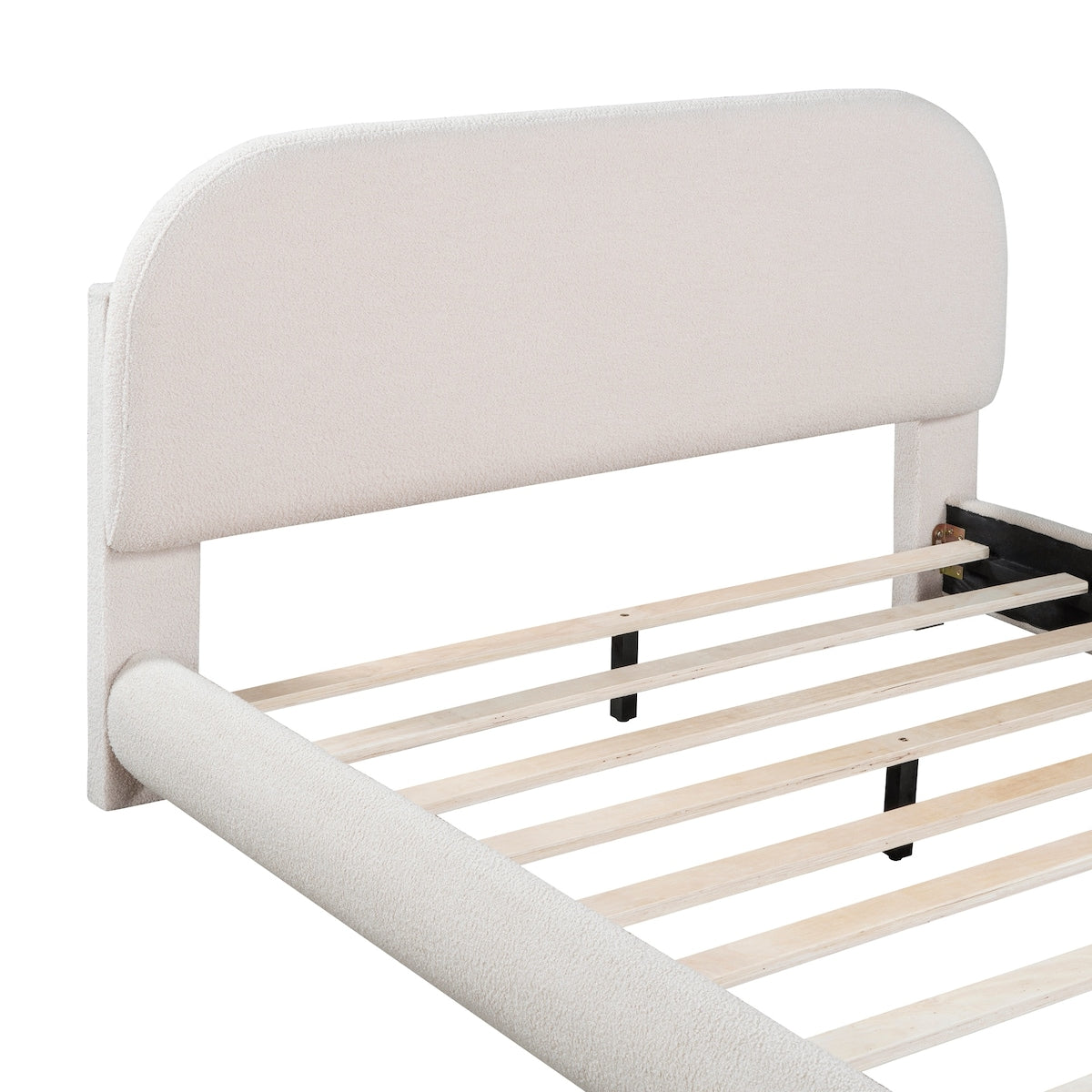 Upholstered Platform Bed with Thick Fabric