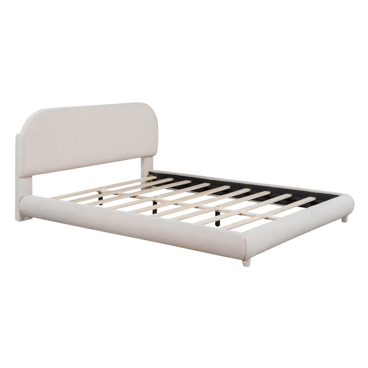 Upholstered Platform Bed with Thick Fabric